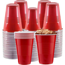 ECONX 16oz Red Party Cups Reusable And Disposable Plastic Cups Durable for Games, Parties, Events & Beer Pong x 100pk