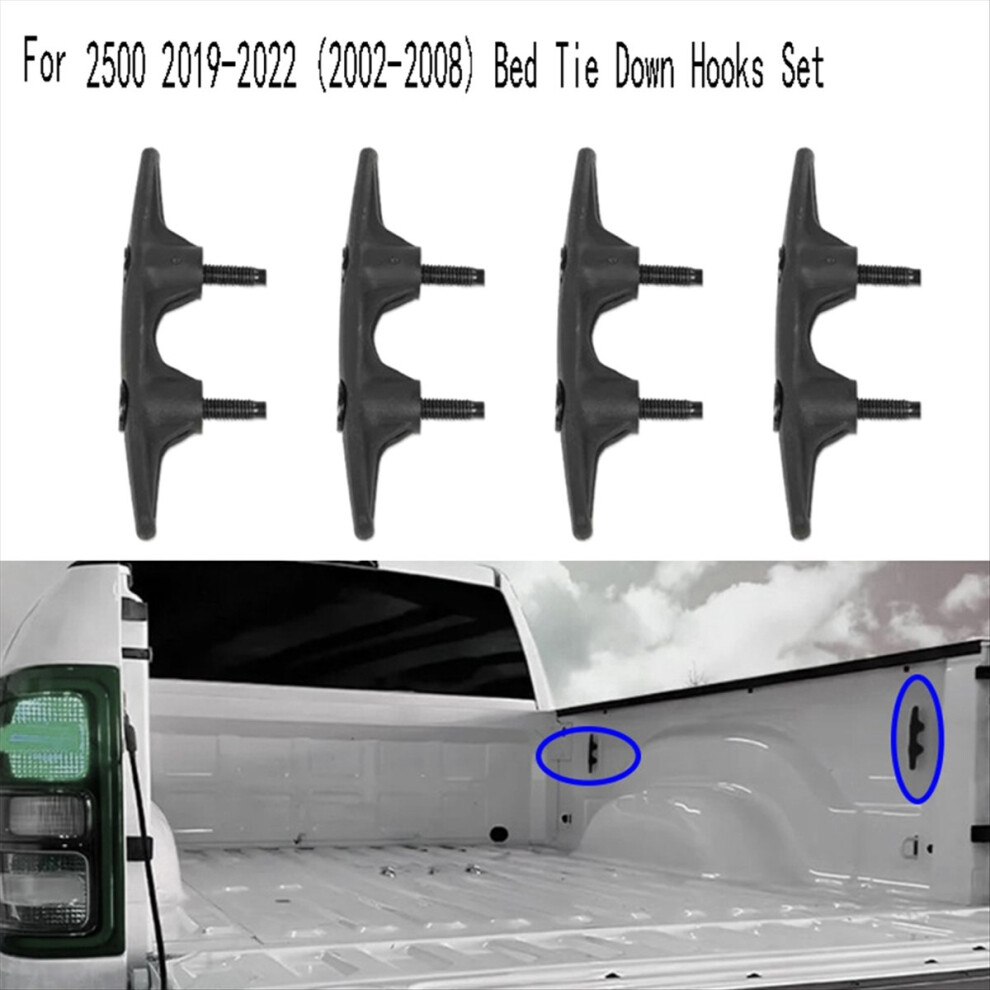 For RAM 2500 2019-2022 (2002-2008) Bed Tie Down Hooks Set of 4 with Bolts-image-OPC-PMTCM8S-NEW