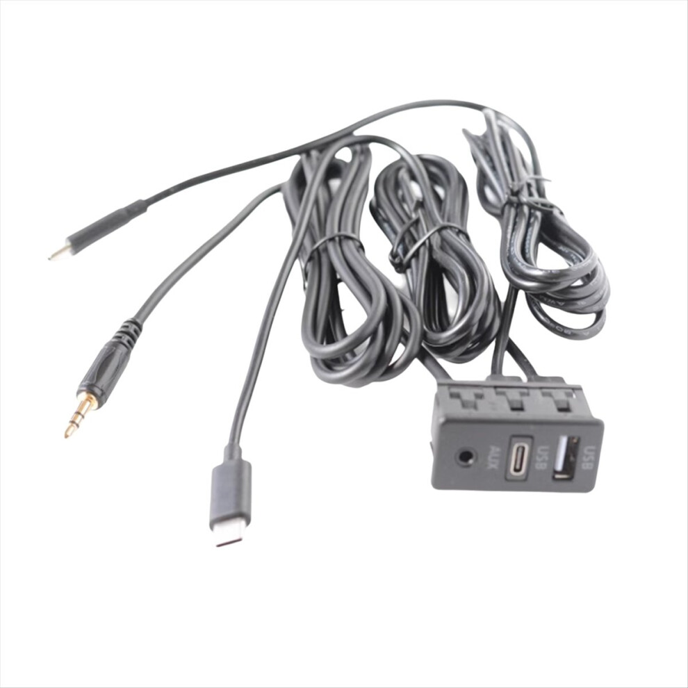 Car Android Navigation Machine AUX Panel Double TYPE-C+AUX Input USB+AUX Interface Extension Cable Adapter-image-OPC-PMTDF6R-NEW