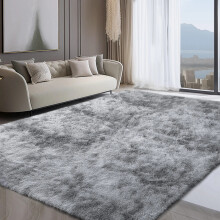 Fluffy Rugs Large Shaggy Rug Bedroom Living Room Anti Slip Soft Carpet Floor Mat Light Grey_120 x 170 (4ft x 5ft 7")