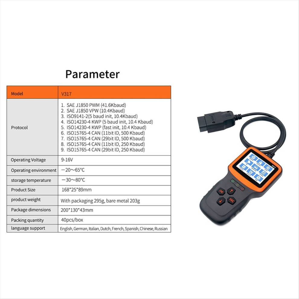 OBD2 Car Diagnostic Instrument V317 Engine Fault Detector Code Reading Card OBDII Automobile Dete Reset Clear-image-OPC-PMTF2R7-NEW