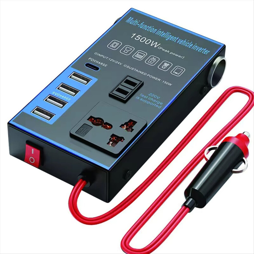 1500W Car Power Inverter 12V 24V to 220V Mobile Phone USB Charging Truck Home Socket Auto Charger Converter Adapter-image-OPC-PMTF6RN-NEW