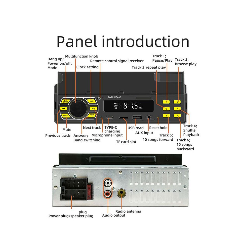 Bracket Car Bluetooth Player Multifunction Can Locate and Find U Disk Plug-In Card HD Lossless Music Mp3-image-OPC-PMTFBGG-NEW