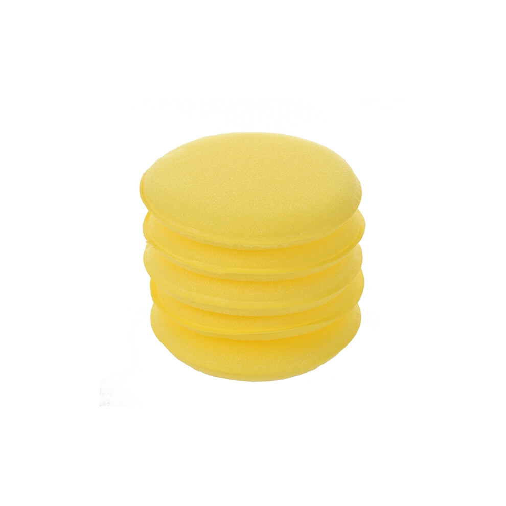 5 x Yellow Car Wax Polish Applicator Pad Large 5inch Soft Foam Sponge Pads-image-OPC-PMTFX8X-NEW