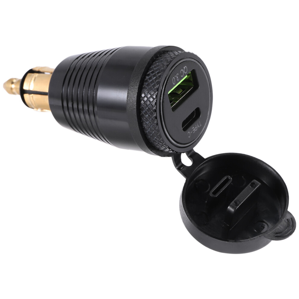 Motorcycle DIN Plug Waterproof Charger to QC3.0 USB & Type C 30W Power Delivery Adapter Socket-image-OPC-PMTGBJD-NEW