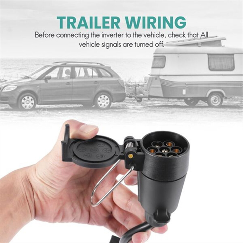 Trailer Converter Us To Europe 4 Way Flat Socket (American Vehicle) 7 Round (European Trailer) Light 4853145189613