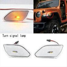 Transparent Led Front Side Marker Light Turn Signal Lamp Round Eyebrow for JL 2018+