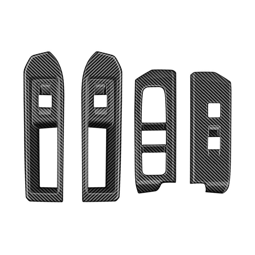 Brecantia Car Window Glass Lift Cover Trim Switch Button Panel Frame For 2024 Lhd Carbon Fiber Pattern
