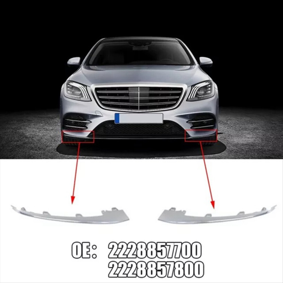 Brecantia 1 Pcs Left Front Bumper Chrome Decorative Strip Bright For S-Class W222 2228857700