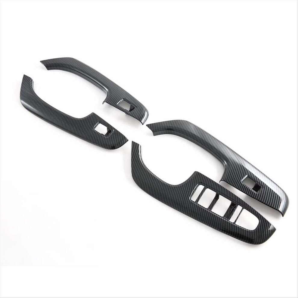 Brecantia Car Window Lift Switch Button Cover Interior Door Armrest Trim Panel Carbon Fiber Color For Seal / Atto 4