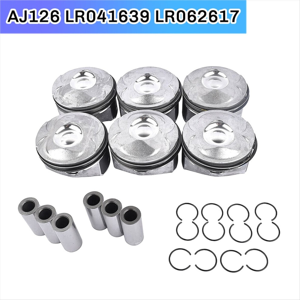 6Pcs Piston For Sport L494 L560 Lr4 Lr5 L319 L462 3.0T V6 ,Aj126 Lr041639 Lr062617 4853145112116