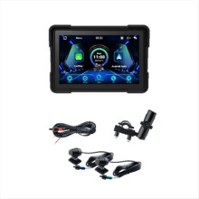 Wireless CarPlay Motorcycle Android Auto 5 Inch GPS Navigation Waterproof Dual BT CAM Recorder B