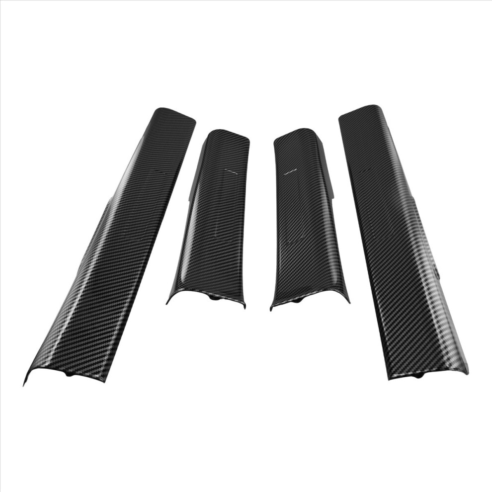 4Pcs Inside Door Sill Guards Entry Guard Decor Carbon Fiber Color For Light Brecantia