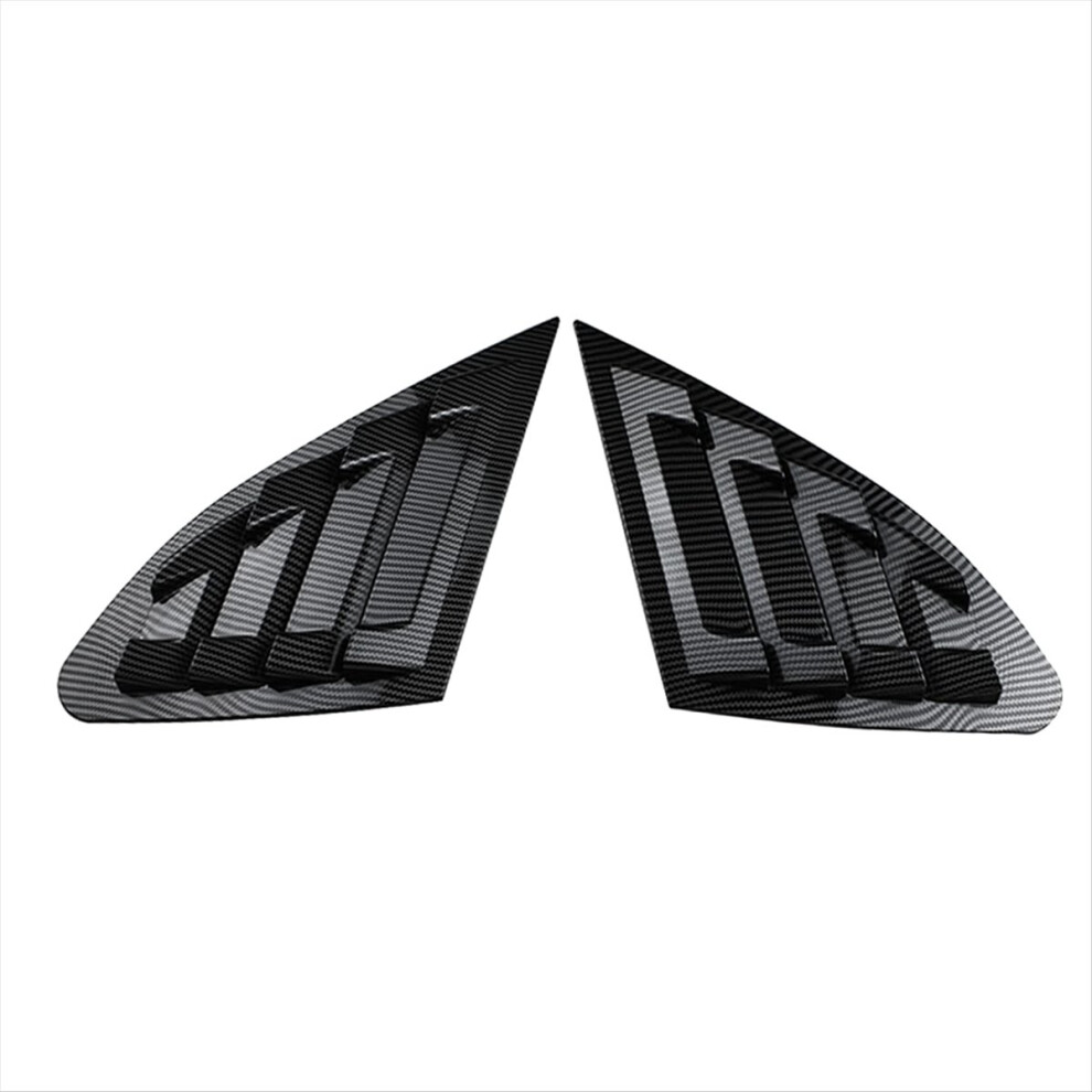 Car Rear Window Shutter Cover Trim Louver Side Vent For Xl 2016-2021 Carbon Fiber Pattern Brecantia
