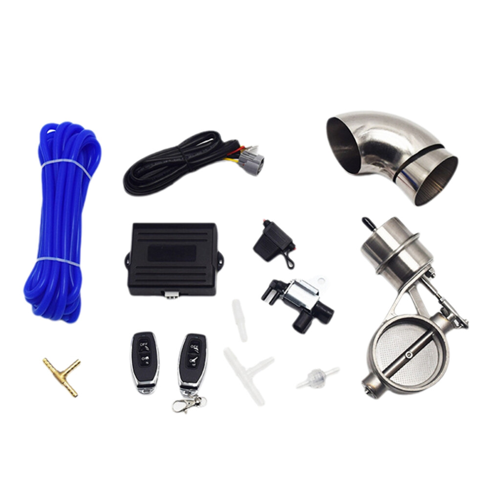 Universal Exhaust Cutout Vacuum Pump Valve Control Unit+Exhaust Solenoid With Remote 63Mm 4853145127653