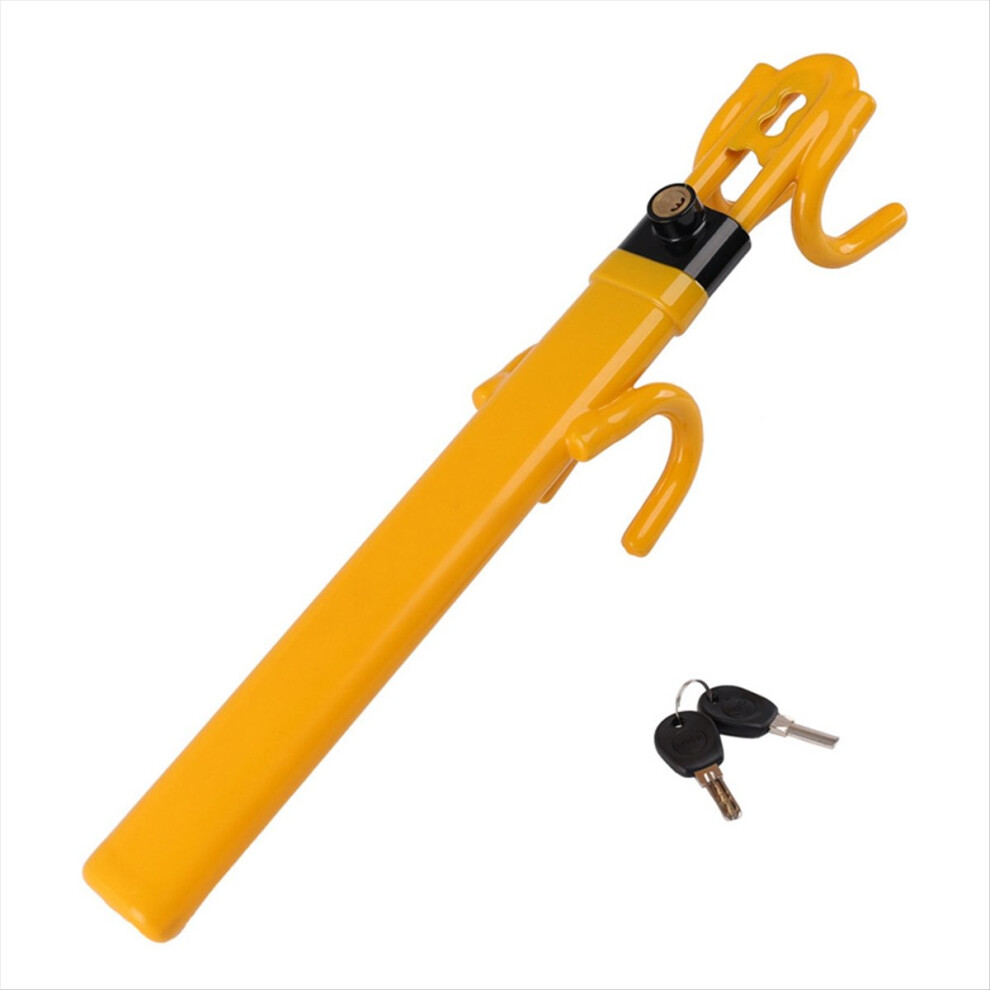 Steering Wheel Lock Anti-Theft Device Retractable Double Hooks Car With 2 Keys For Security 4853145131964