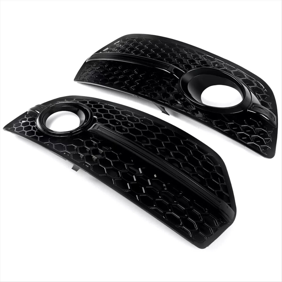 1Pair Bright Honeycomb Fog Cover Grille For Q5 8R 2009-2012 Sq5 Style 8R0807681a 8R0807682a Black/Light 4853145129985