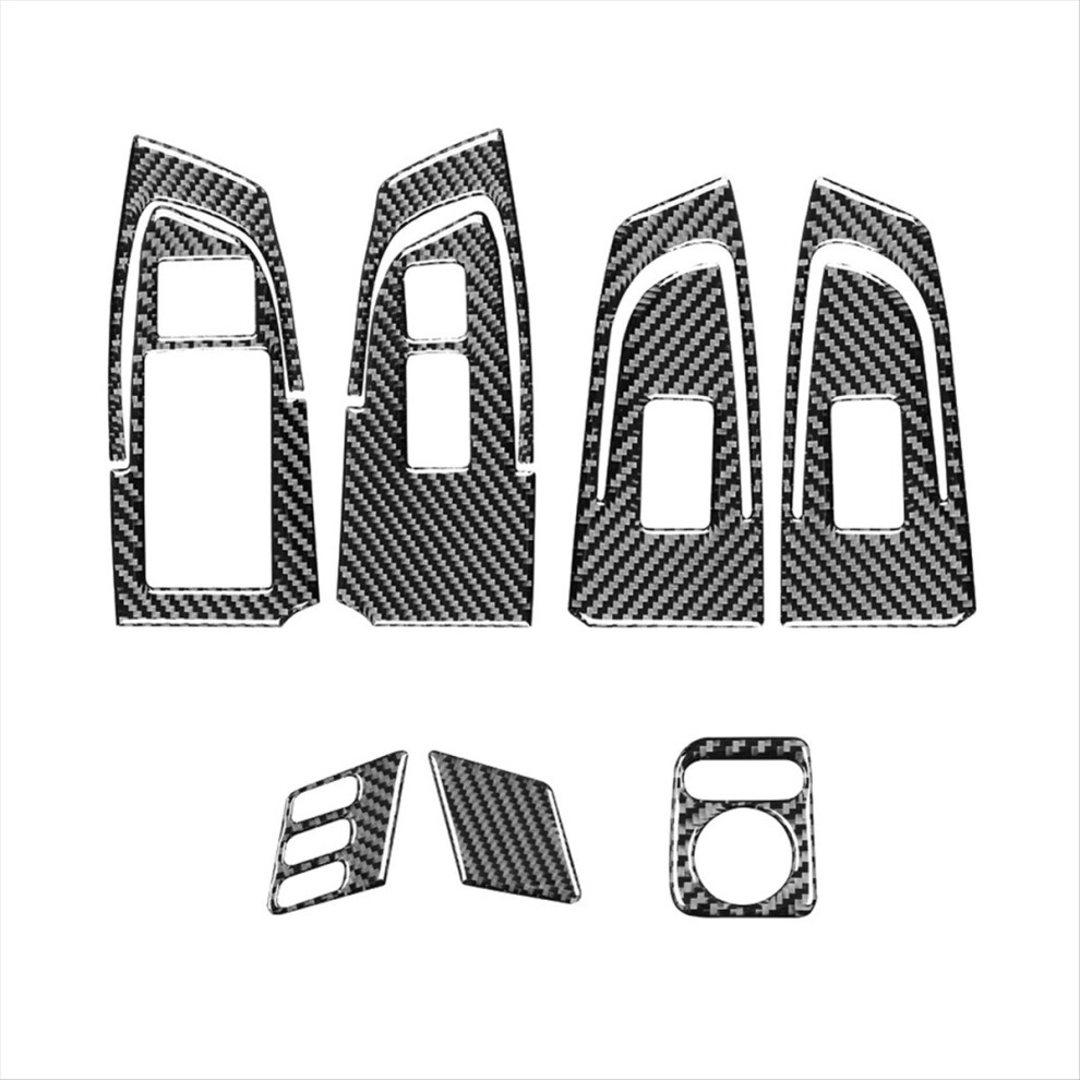 Brecantia Window Lift Switch Button Panel&Mirror Cover&Seat Memory Trim For Tsx 2009-2014 Lhd Carbon Fiber