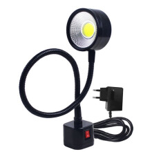 LED Work Light Magnetic Base Flexible Gooseneck Lamp 220V 5W for Lathe Milling Drill Industrial Lighting, Eu Plug