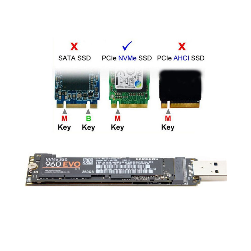 Brecantia Nvme Usb Adapter M.2 Ssd To 3.1 10Gbps Usb3.1 Gen 2 For M2 Nvme 2230 2242 2260 2280