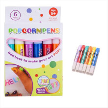 Magic Puffy Pens Set - 6 Neon Colors Popcorn Pen with 3D Ink Heat and Then Watch Art Grow Fun Supplies