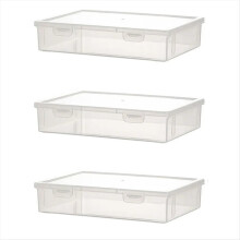 3PCS A4 Size Organiser Book Office File Box Transparent Children'S Puzzle Organisers,S