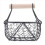 Wooden Handle Metal Retro Basket Portable Multi-Function Vegetable Fruit Egg Groceries Practical Storage Organizer Black 7