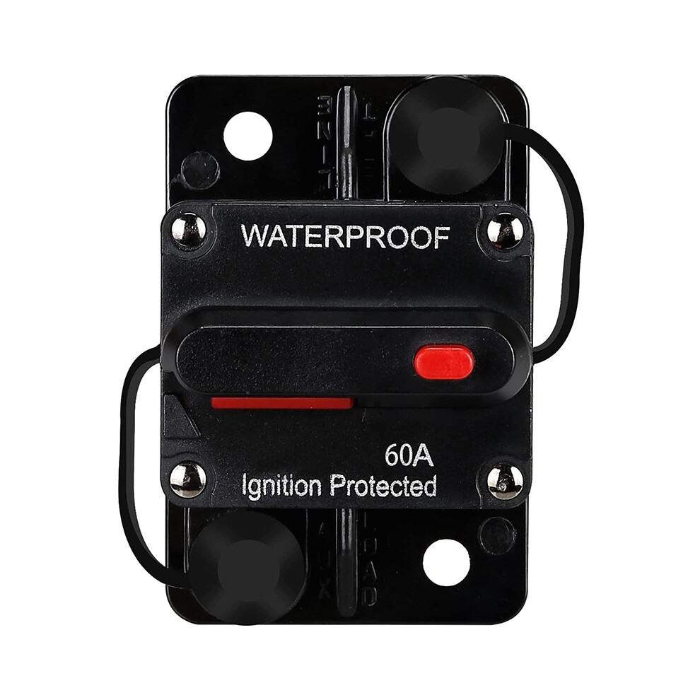 Waterproof Circuit Breaker,With Manual Reset,12V-48V Dc,60A,For Car Marine Trolling Motors Boat Power Protect 4853571701816