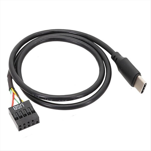 1Pcs USB 9Pin to Type C Cable for Computer Motherboard USBC Secondary Screen PC LCD Adapter