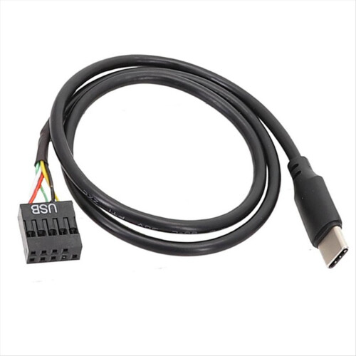 1Pcs USB 9Pin to Type C Cable for Computer Motherboard USBC Secondary Screen PC LCD Adapter 2