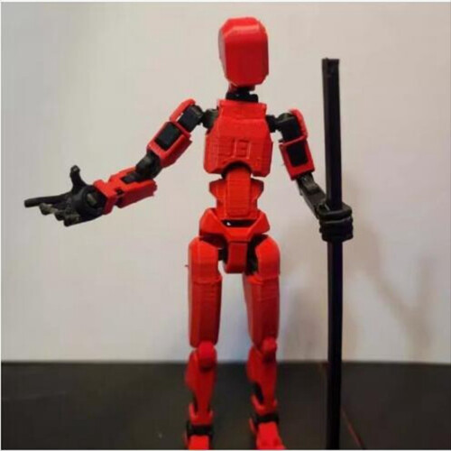 Robot Action Figure, 3D Printed with Full Articulation for Stop Motion Animation White 2