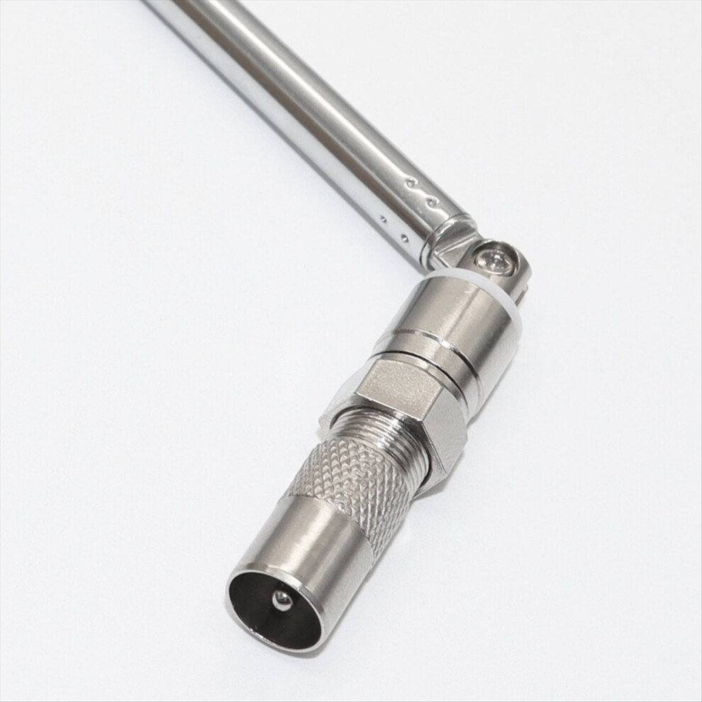 1Set Telescopic Fm Radio Antenna Rod 3.5Mm Adapter Mav Stereo Receiver F Type Male Plug 7 Sections 4853571707245