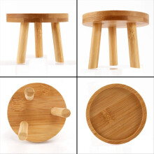 Wooden Plant Stand Flower Pot Base Holder Stool High Balcony Round Shelf for Indoor Outdoor