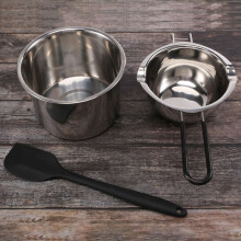 Double Boiler Pot Set Stainless Steel Melting with Silicone Spatula for Chocolate,Soap,Wax,Candle Making