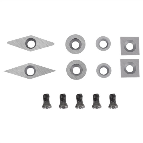 8Pcs Turning Inserts Cutting Tools, Carbide Cutters Set for Wood Lathe Tools - with Radius, Point A