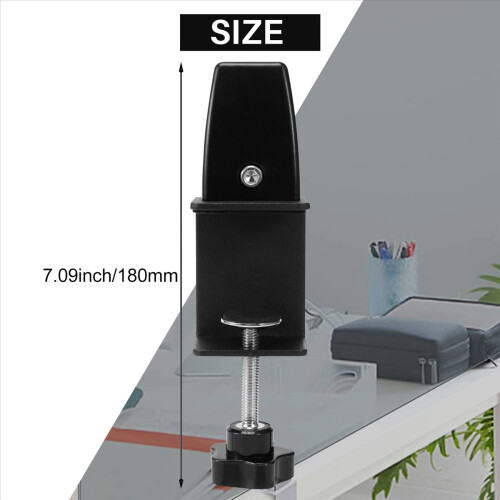 2 Pcs Office Desk Divider Clamp Privacy Screen Clip Holder Bracket Baffle Partition for Table -Black 1