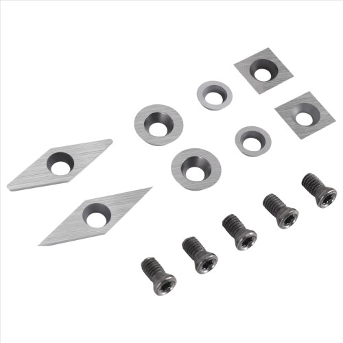 8Pcs Turning Inserts Cutting Tools, Carbide Cutters Set for Wood Lathe Tools - with Radius, Point A 2