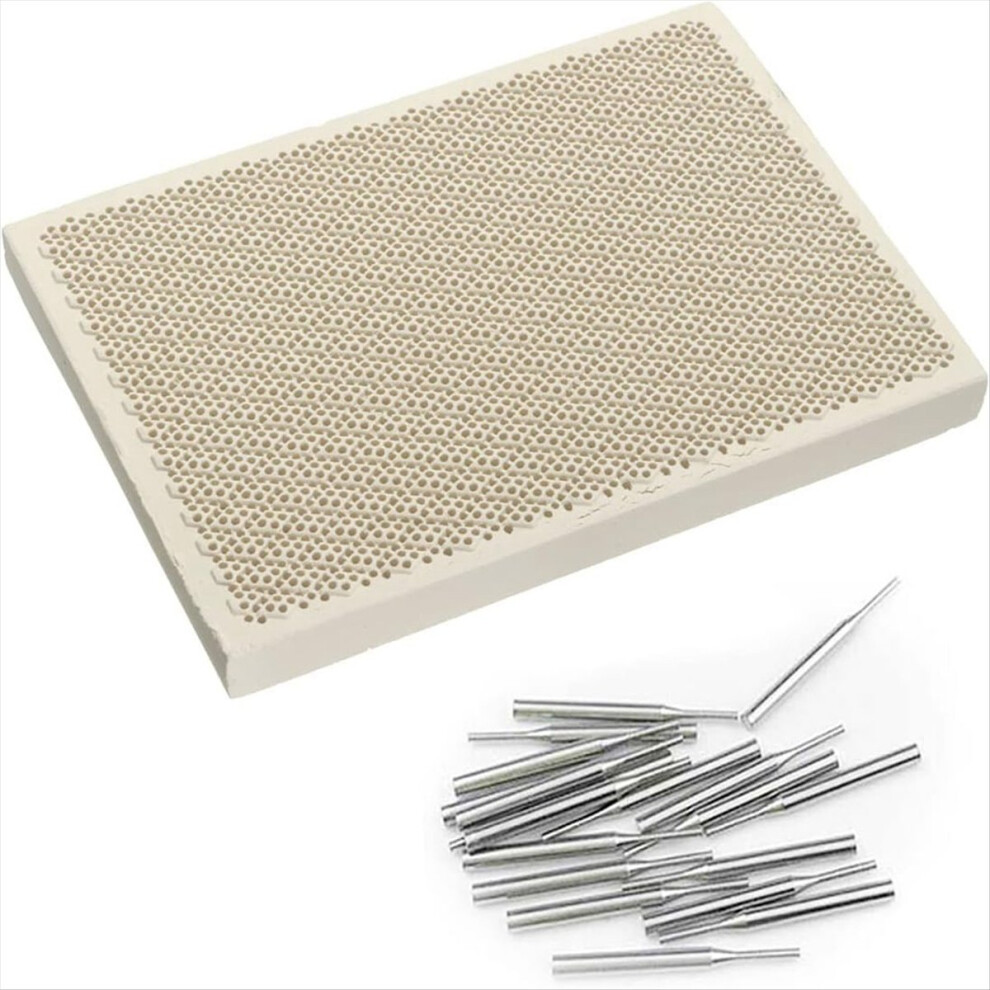 Honeycomb Ceramic Soldering Board With Needles, Rectangle Panel Jewelry Making Tools,Soldering Block 4853571717404