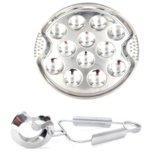 1 Set of Stainless Steel Snail Mushroom Escargot Plate with 12 Compartments Grilled Tool Conch Tray
