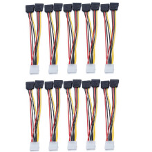 10Pcs Laptop Adapter 4Pin IDE to 2 Serial Y Splitter Hard Drive Power Supply Cable Computer