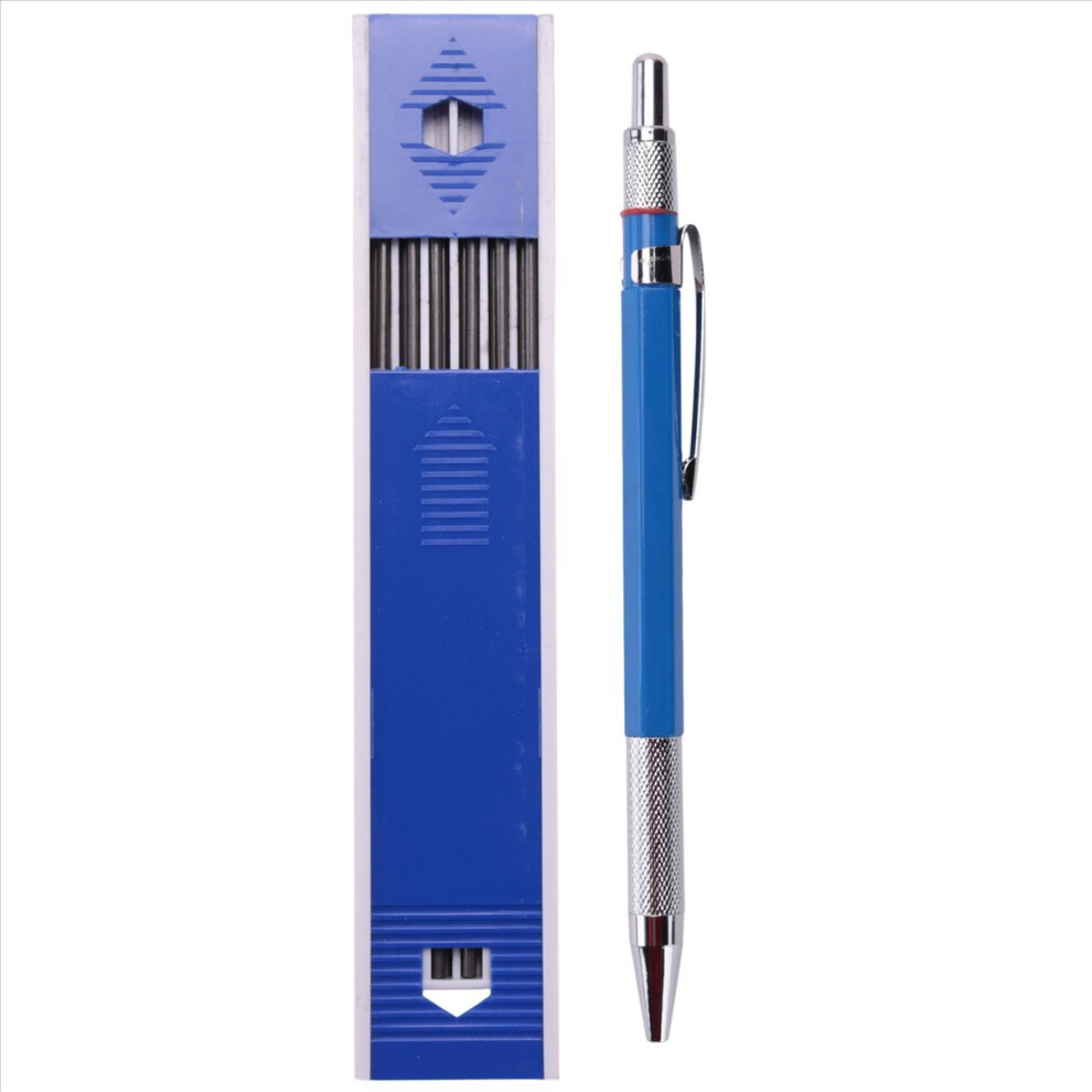 Welders Pencil With 6Pcs Round Refills, 2.0 Mm Mechanical Marker For Pipe Fitter Welder Construction Woodworking 4853571719866