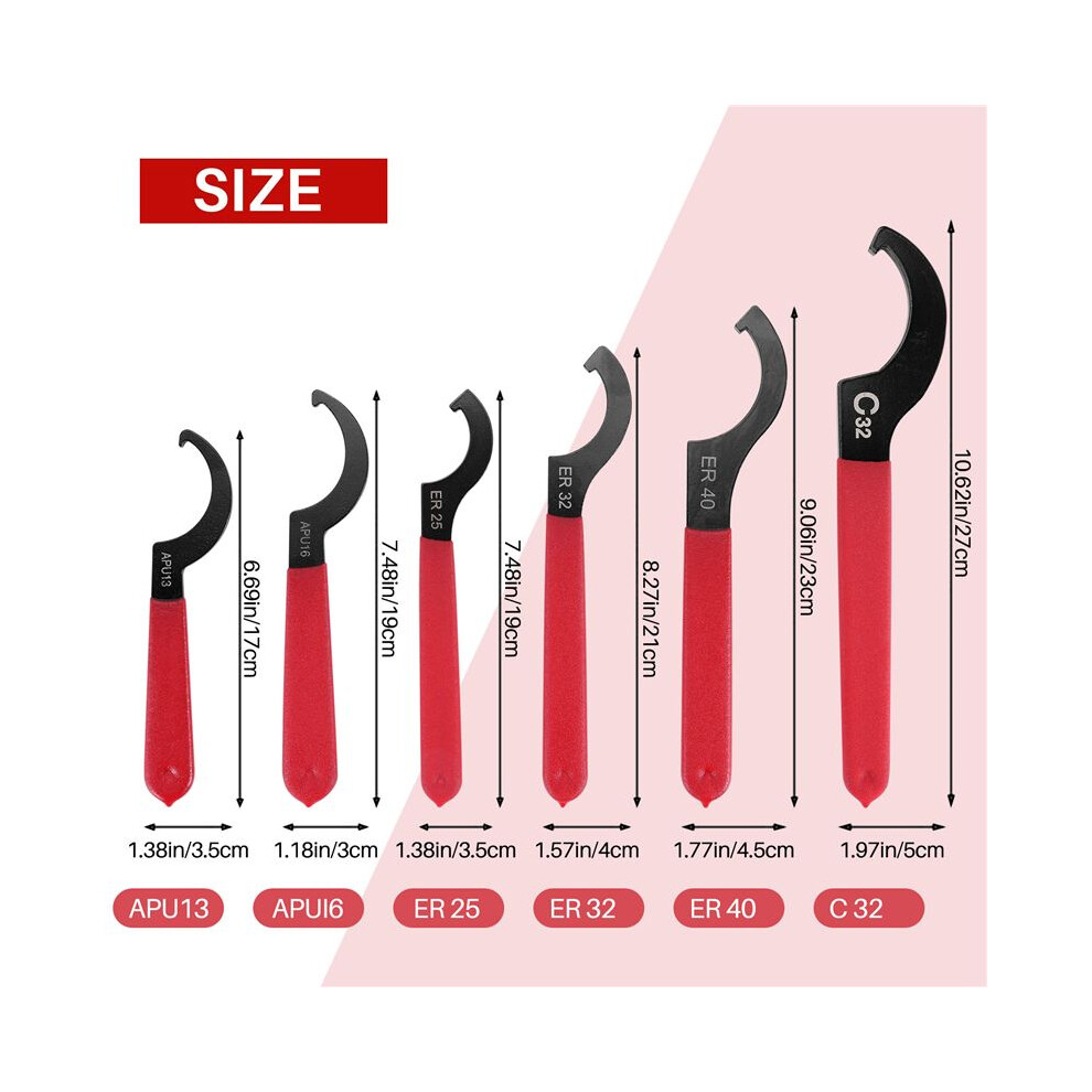 6 Pieces Spanner Wrench Set Adjustable Coilover Spanners Hook Wrenches Tools Steel 4853571730861