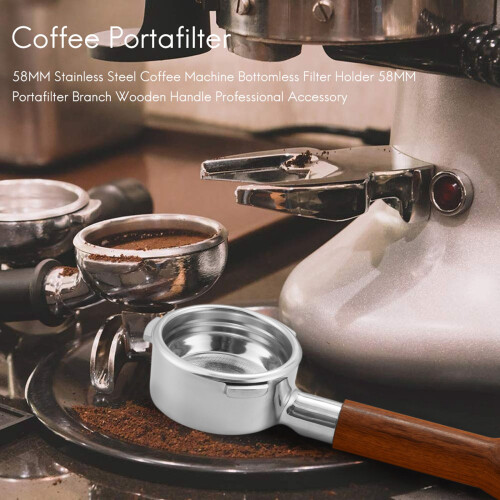 58MM Coffee Portafilter Machine Bottomless Filter for Handle Professional Accessory, F 2