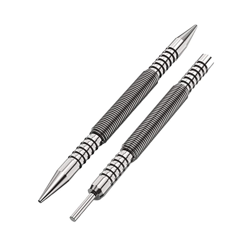 Spring Double End Nail Punch Set Center Hole Loaded Marker Metal Woodworking Drill Bit Door Pin Removal 4853571739123