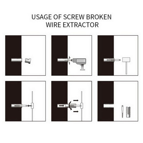 5 Pieces of Broken Screw Extractor Bit Set Carbon Steel Double-Sided Pulling Center Hardware Tools 2