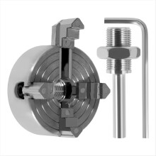 4 Jaw Lathe Chuck,Zinc Alloy Self-Centering Chuck Set with Wrench and Connecting Rod,Sturdy,for Woodworking Lathes
