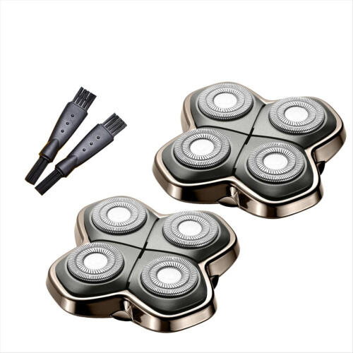 2Pack Professional Replacement Head for Skulls Pitbulls Shaver Gold PRO, Silver Diamond
