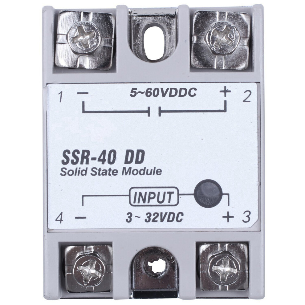 Single Phase Solid State Relay Dc-Dc Ssr-40Dd 40A Dc3-32V Dc5-60V + White/Silver 4853571744493