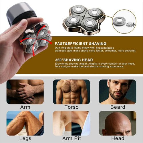 2Pack Professional Replacement Head for Skulls Pitbulls Shaver Gold PRO, Silver Diamond 2