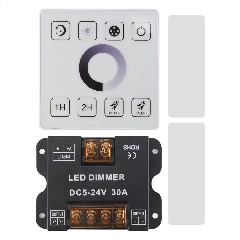 Wireless Wall- Mounted Touch Panel Dimmer Control For Dc5-24V 30A Single Color Led Strip Lighting 4853571748897